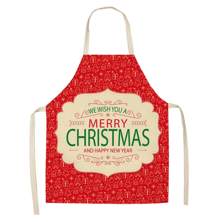 Fabric Linen Cleaning Apron Christmas Party Decoration Apron, Size: 68x55cm
