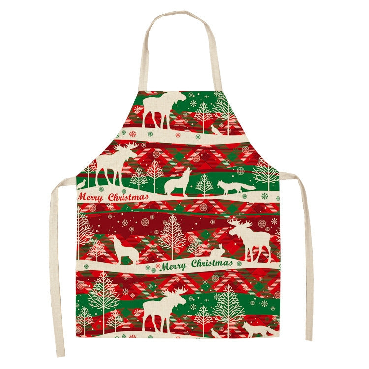 Fabric Linen Cleaning Apron Christmas Party Decoration Apron, Size: 68x55cm