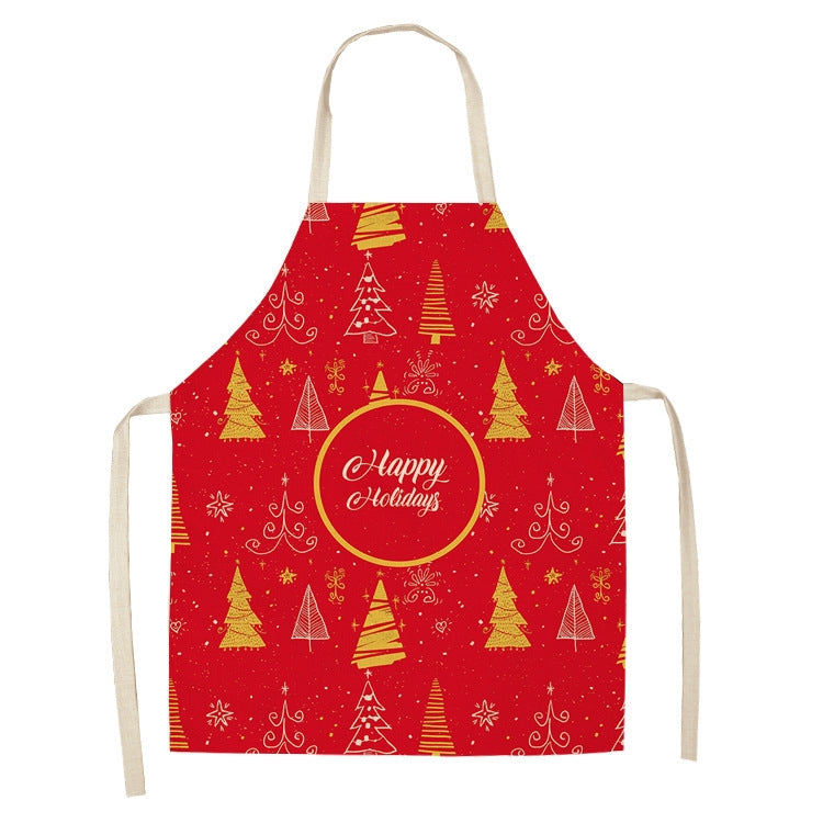 Fabric Linen Cleaning Apron Christmas Party Decoration Apron, Size: 68x55cm