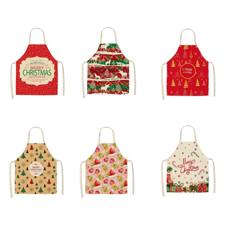 Fabric Linen Cleaning Apron Christmas Party Decoration Apron, Size: 68x55cm