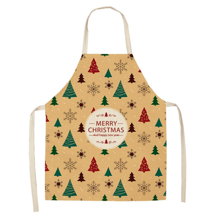 Fabric Linen Cleaning Apron Christmas Party Decoration Apron, Size: 68x55cm