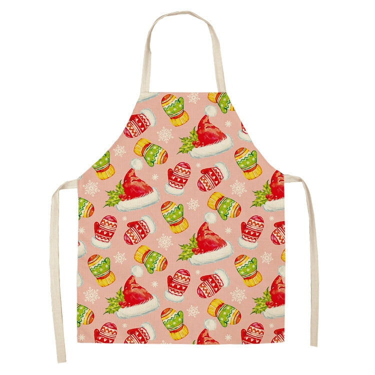 Fabric Linen Cleaning Apron Christmas Party Decoration Apron, Size: 68x55cm