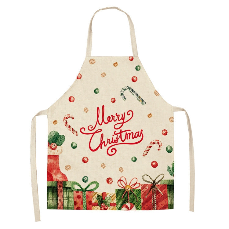 Fabric Linen Cleaning Apron Christmas Party Decoration Apron, Size: 68x55cm