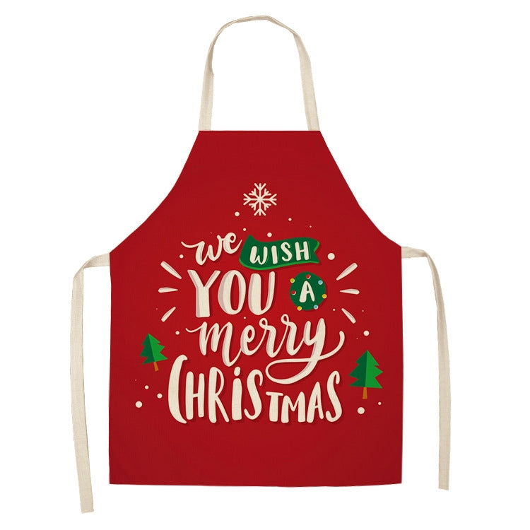 Fabric Linen Cleaning Apron Christmas Party Decoration Apron, Size: 47x38cm