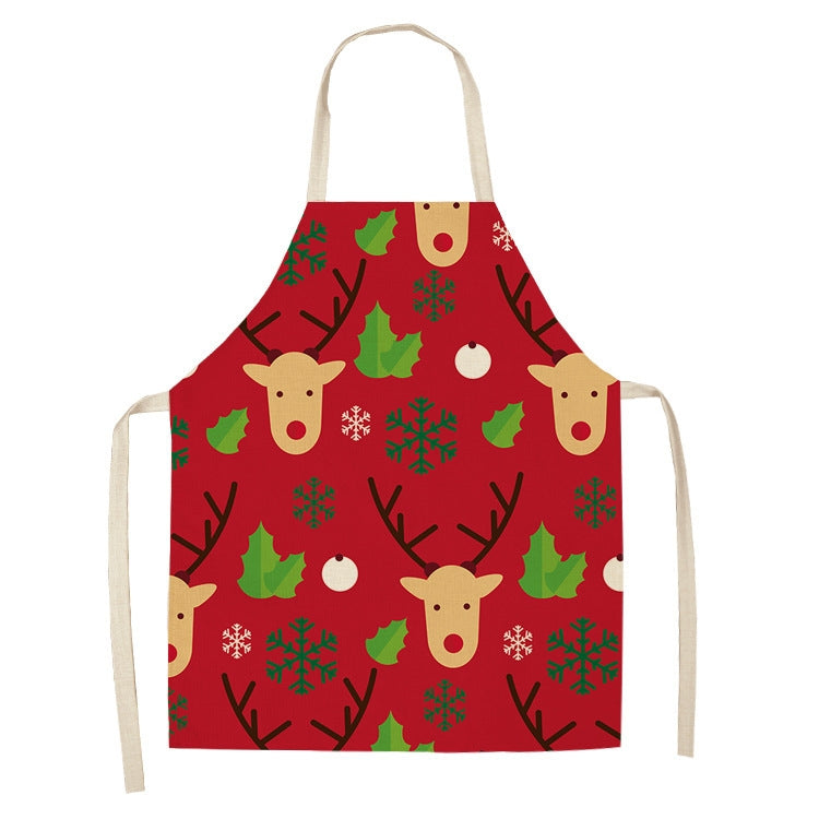Fabric Linen Cleaning Apron Christmas Party Decoration Apron, Size: 47x38cm