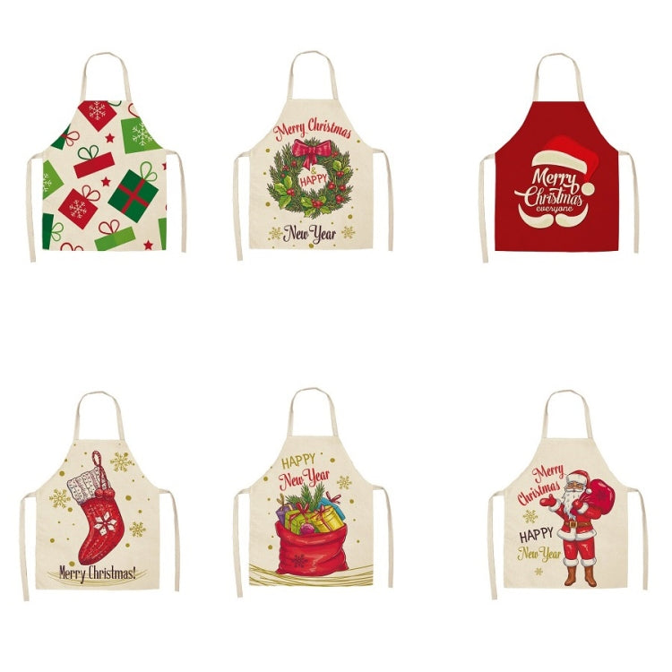 Fabric Linen Cleaning Apron Christmas Party Decoration Apron, Size: 47x38cm