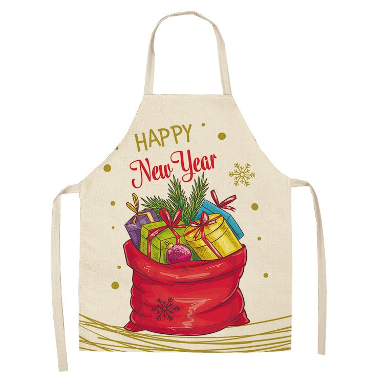 Fabric Linen Cleaning Apron Christmas Party Decoration Apron, Size: 47x38cm
