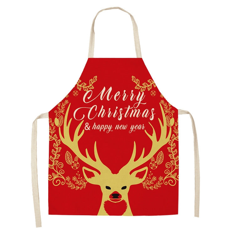 Fabric Linen Cleaning Apron Christmas Party Decoration Apron, Size: 47x38cm