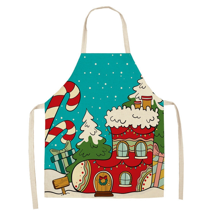 Fabric Linen Cleaning Apron Christmas Party Decoration Apron, Size: 47x38cm