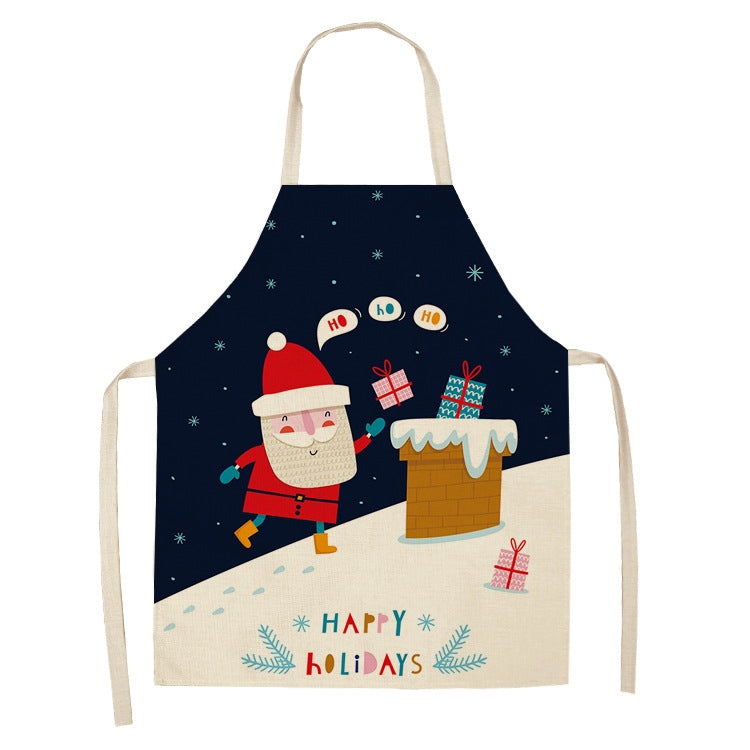 Fabric Linen Cleaning Apron Christmas Party Decoration Apron, Size: 47x38cm
