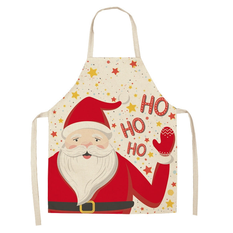Fabric Linen Cleaning Apron Christmas Party Decoration Apron, Size: 47x38cm