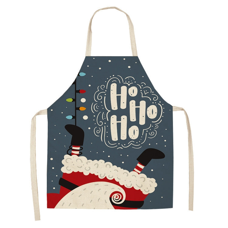 Fabric Linen Cleaning Apron Christmas Party Decoration Apron, Size: 47x38cm
