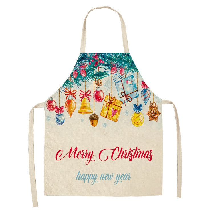 Fabric Linen Cleaning Apron Christmas Party Decoration Apron, Size: 47x38cm