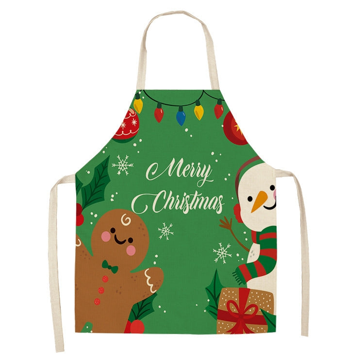Fabric Linen Cleaning Apron Christmas Party Decoration Apron, Size: 47x38cm