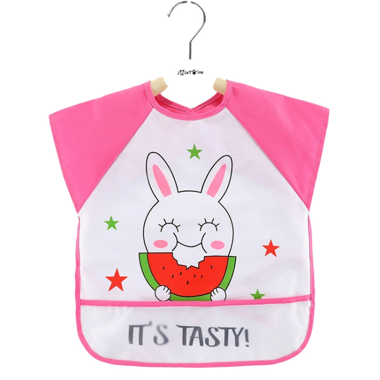 2 PCS Baby Eating Gown Children Waterproof Apron, Colour: Sleeveless Watermelon Rabbit(110cm)