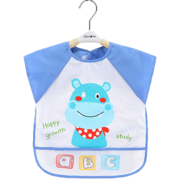 2 PCS Baby Eating Gown Children Waterproof Apron, Colour: Sleeveless Hippo