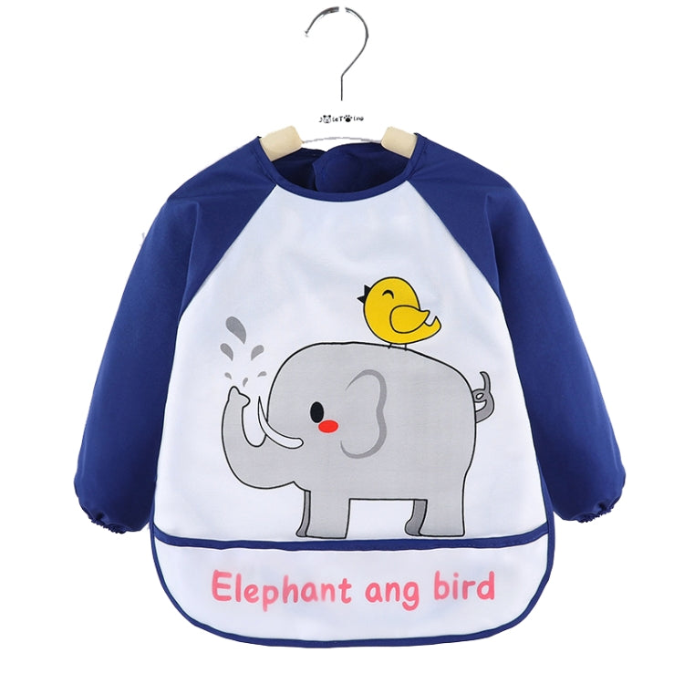 2 PCS Baby Eating Gown Children Waterproof Apron, Colour: Long-sleeved Elephant(100cm)