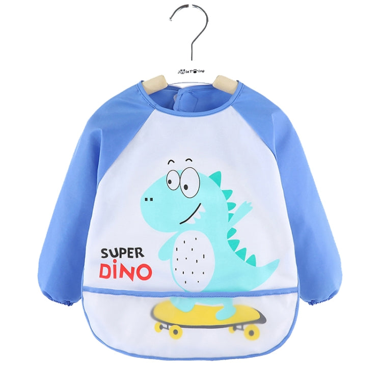 2 PCS Baby Eating Gown Children Waterproof Apron, Colour: Long-sleeved Skate Dragon(100cm)