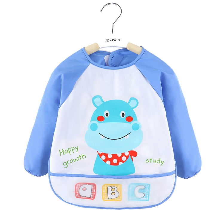 2 PCS Baby Eating Gown Children Waterproof Apron, Colour: Long-sleeved Hippo(100cm)