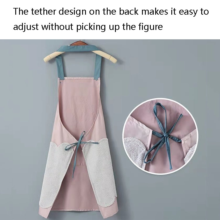 2 PCS Kitchen Hand Wipe Apron Waterproof Oil-Proof Home Work Clothes, Colour: Beautiful Coffee (Pink)