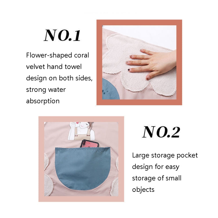 2 PCS Kitchen Hand Wipe Apron Waterproof Oil-Proof Home Work Clothes, Colour: Beautiful Coffee (Pink)