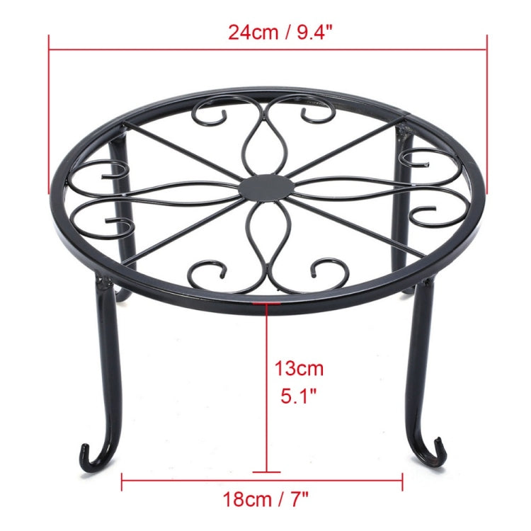 4 PCS Garden Decorative Flower Pot Display Shelf Rack(Black)