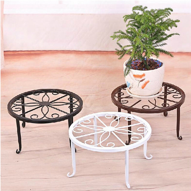4 PCS Garden Decorative Flower Pot Display Shelf Rack(Black)