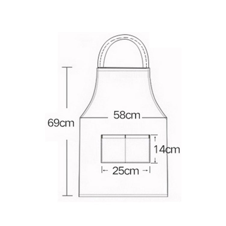 2 PCS 0058 Cafe Nail Shop Waterproof Apron Polyester Material Home Work Apron