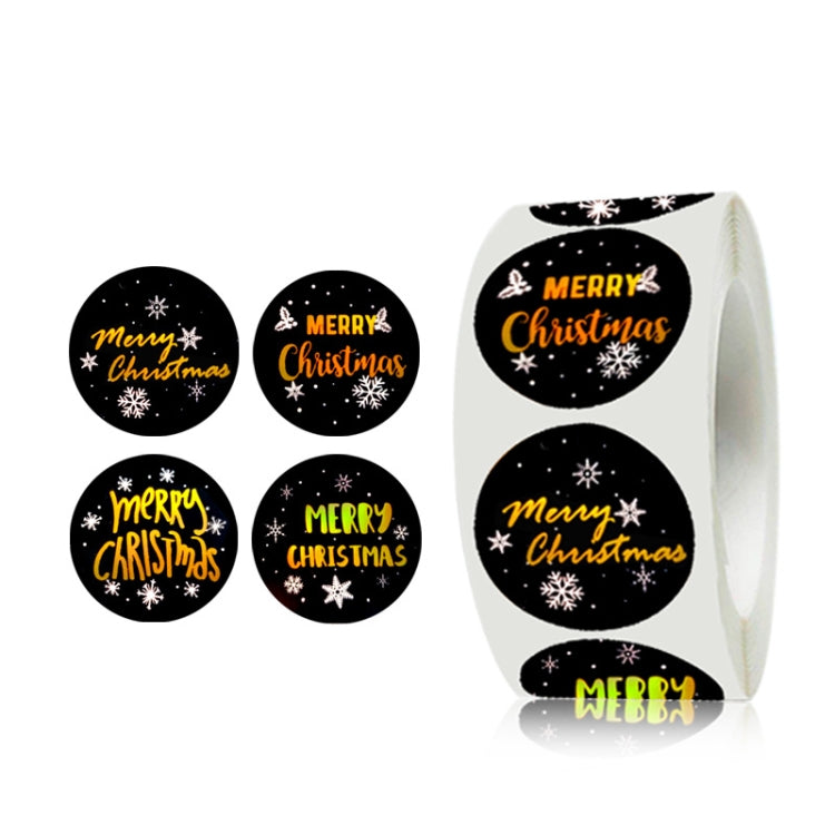 F06 Black Hot Stamping Christmas Gift Decoration Sticker Label, Size: 2.5cm