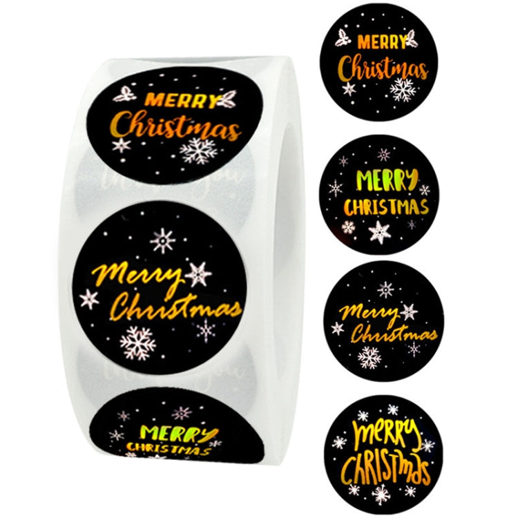 F06 Black Hot Stamping Christmas Gift Decoration Sticker Label, Size: 2.5cm