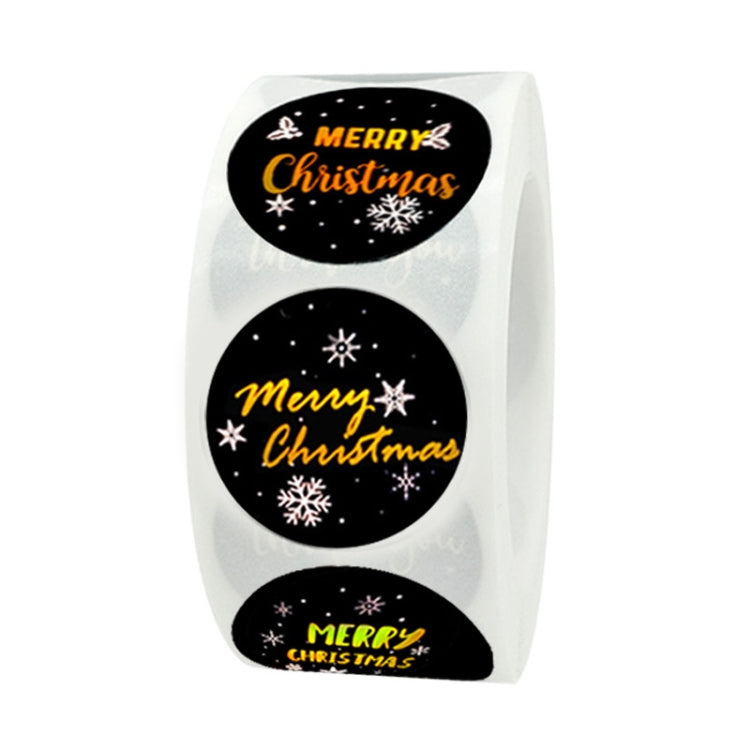 F06 Black Hot Stamping Christmas Gift Decoration Sticker Label, Size: 2.5cm