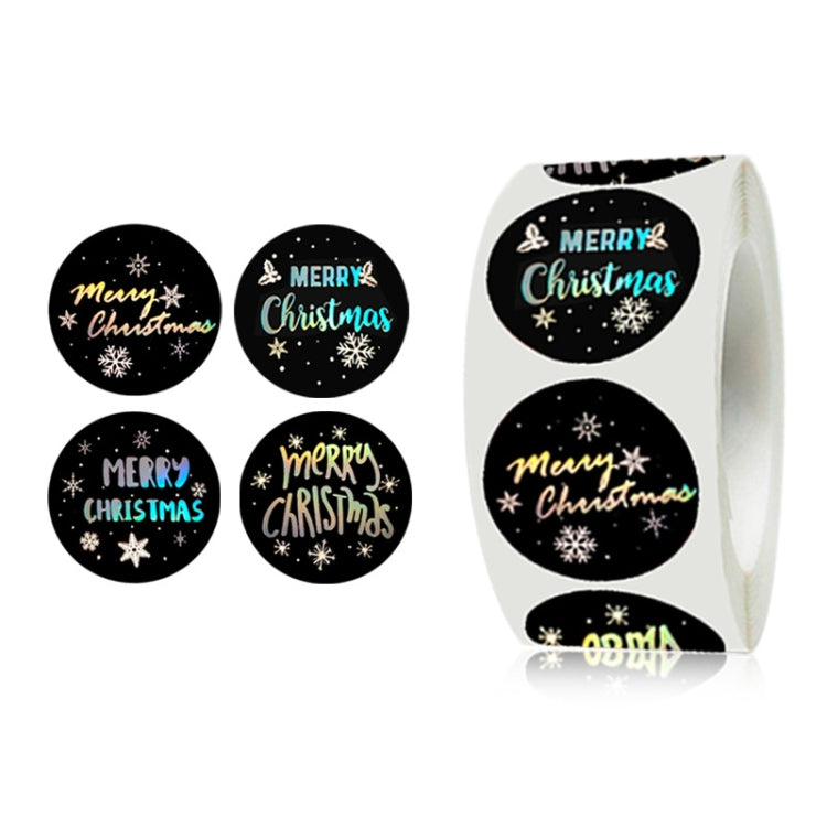 F06 Black Hot Stamping Christmas Gift Decoration Sticker Label, Size: 2.5cm