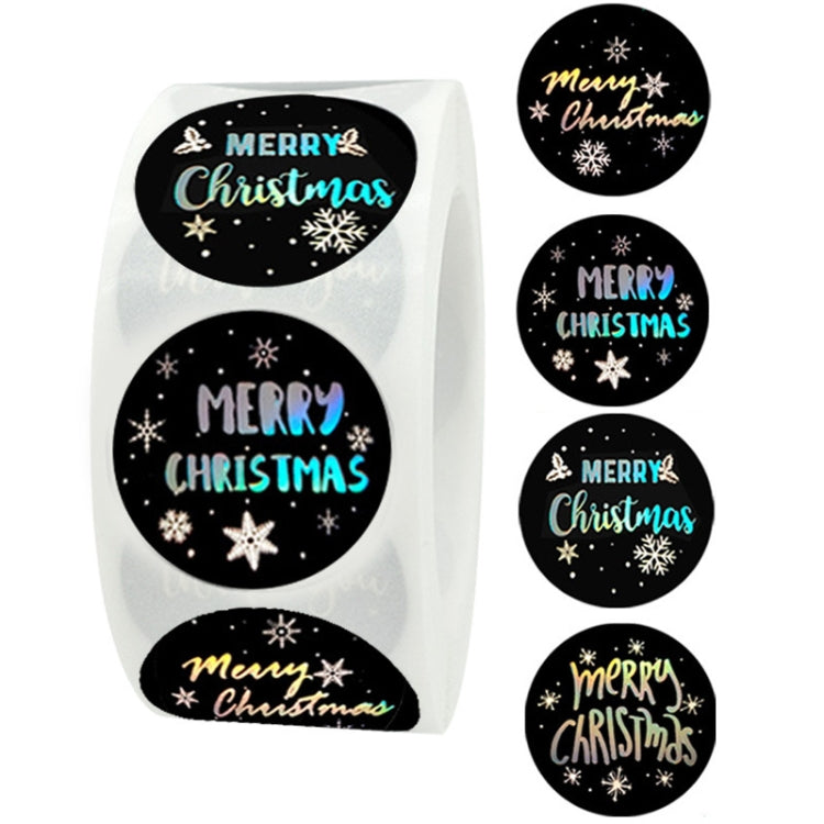F06 Black Hot Stamping Christmas Gift Decoration Sticker Label, Size: 2.5cm