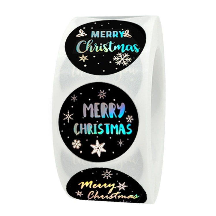 F06 Black Hot Stamping Christmas Gift Decoration Sticker Label, Size: 2.5cm