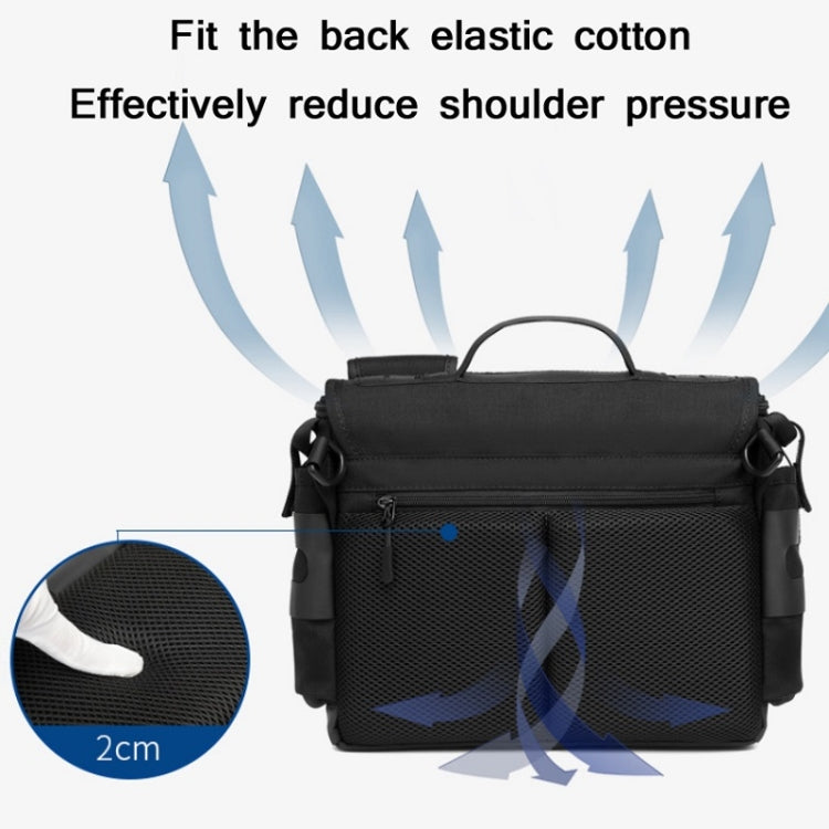 Ozuko 9445 Men Oxford Cloth Messenger Bag Outdoor Waterproof Function Messenger Bag