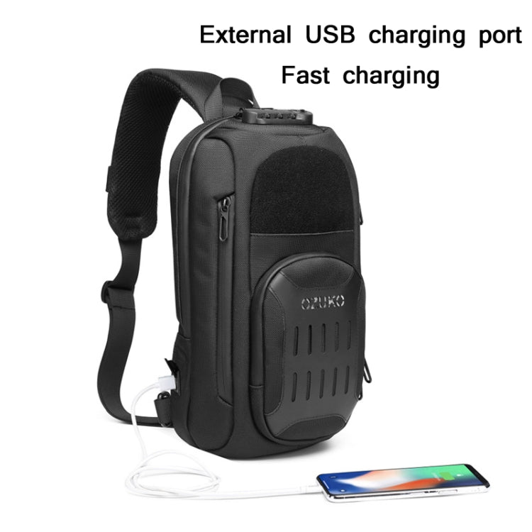 Ozuko 9361 Men Multifunctional Waterproof Crossbody Motorcycle Chest Bag