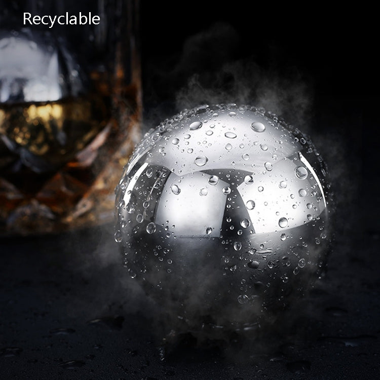 2 PCS Round Big Ice Ball 304 Stainless Steel Ice Cubes Red Wine Whiskey Metal Speed Frozen Ice Grains