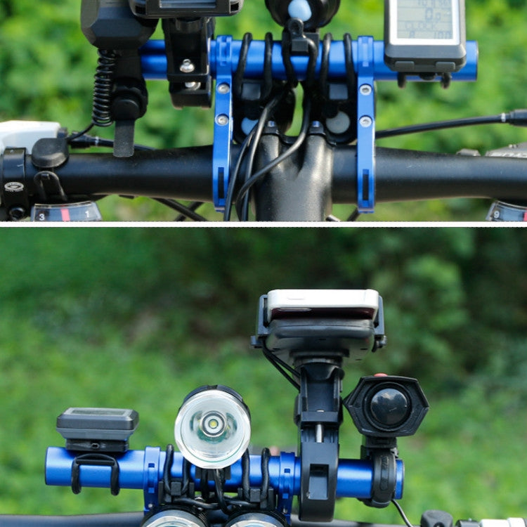 DEEMOUNT Bicycle Handlebar Extension Frame Flashlight Bracket, Specification:Black Aluminum Tube