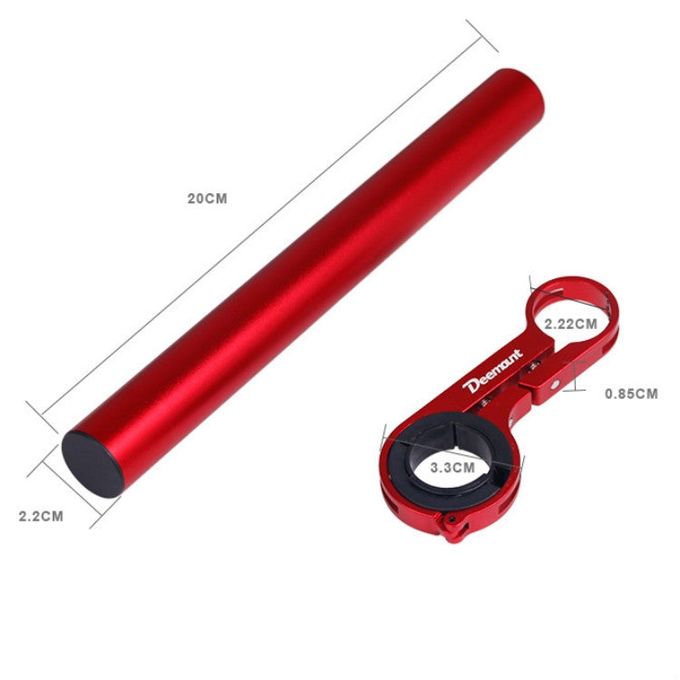 DEEMOUNT Bicycle Handlebar Extension Frame Flashlight Bracket, Specification:Red Aluminum Tube