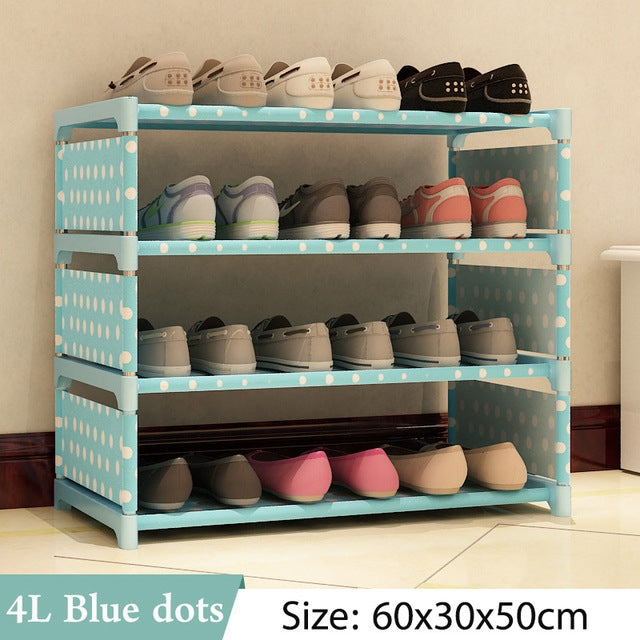 Multi Layer Shoe Rack Nonwovens Steel Pipe home Shoe cabinet Shelf Storage Organizer Stand Holder