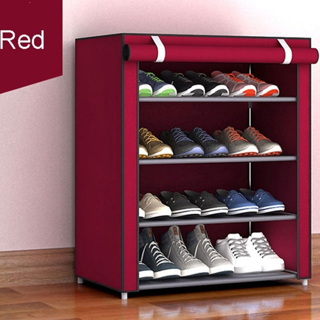 Non-woven Fabric Storage Shoe Rack Hallway Cabinet Organizer Holder 4/5/6 Layers Assemble Shoes Shelf