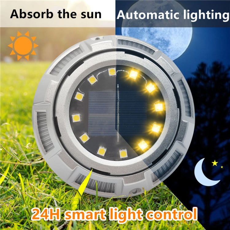 Outdoor Solar Underground Lamp Rotating Buried Lawn Lamp , Spec: 12 LEDs White+Color Llight (Aluminum Shell)