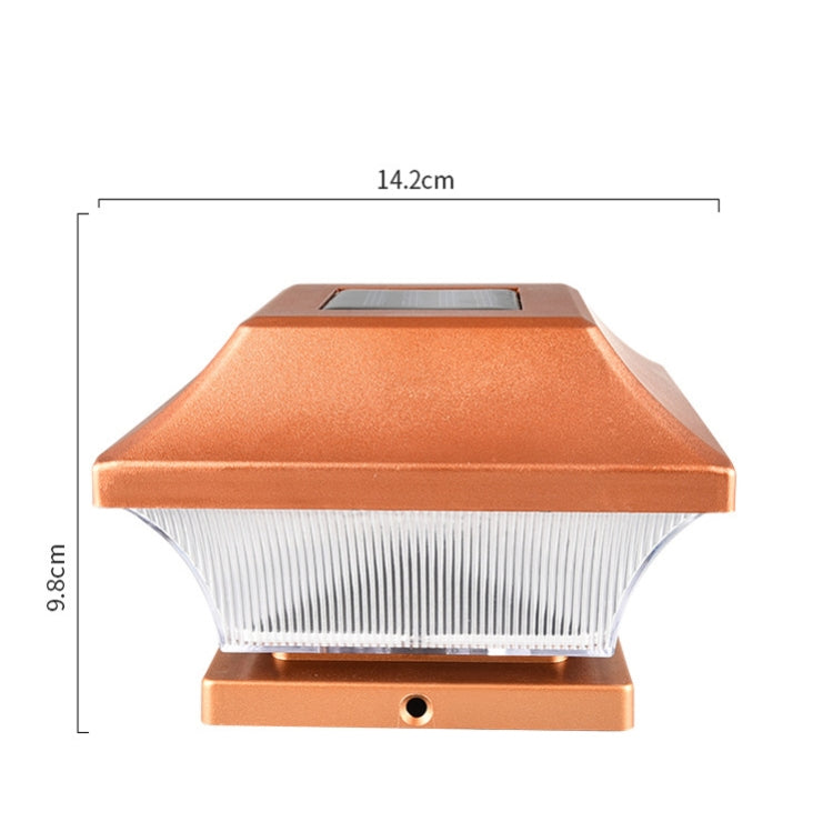 Outdoor Solar Column Headlights Wall Lights Decorative Lighting Waterproof Garden Lights(Golden)