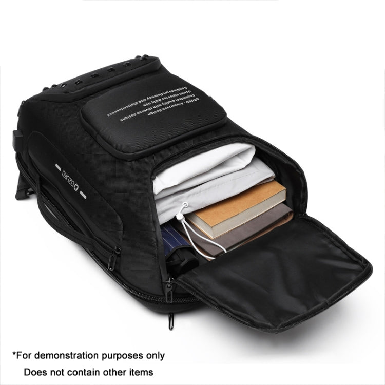 Ozuko 9248 Fashion Rivet Business Laptop Backpack Student Sports School Bag with External USB Port