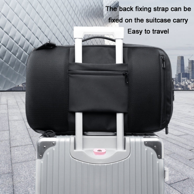 Ozuko 9248 Fashion Rivet Business Laptop Backpack Student Sports School Bag with External USB Port