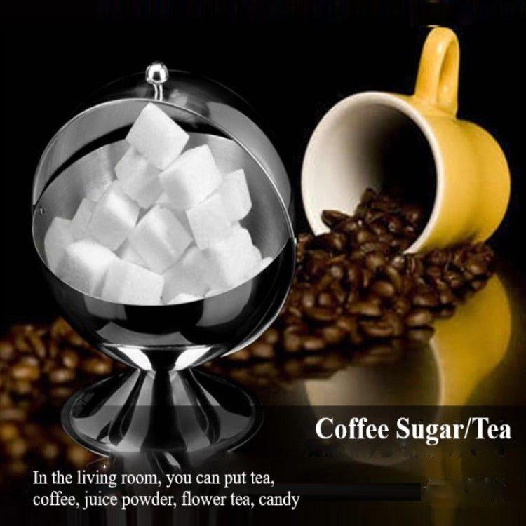 Stainless Steel Kitchen Spherical Sugar Cup Reversible Seasoning Jar Solid Seasoning Box, Specification: D13.5 x H16cm
