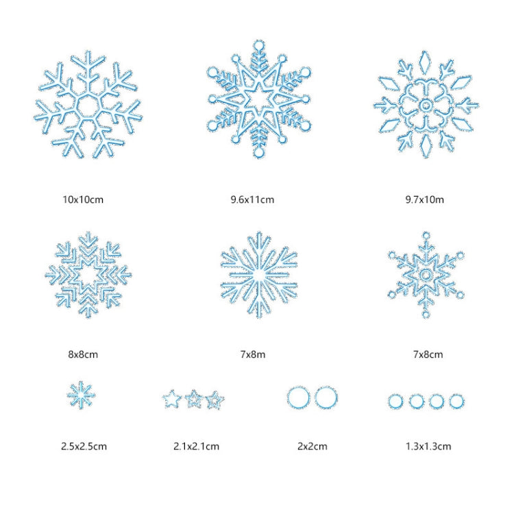 10 PCS Christmas Decoration Electrostatic Snowflake Sticker