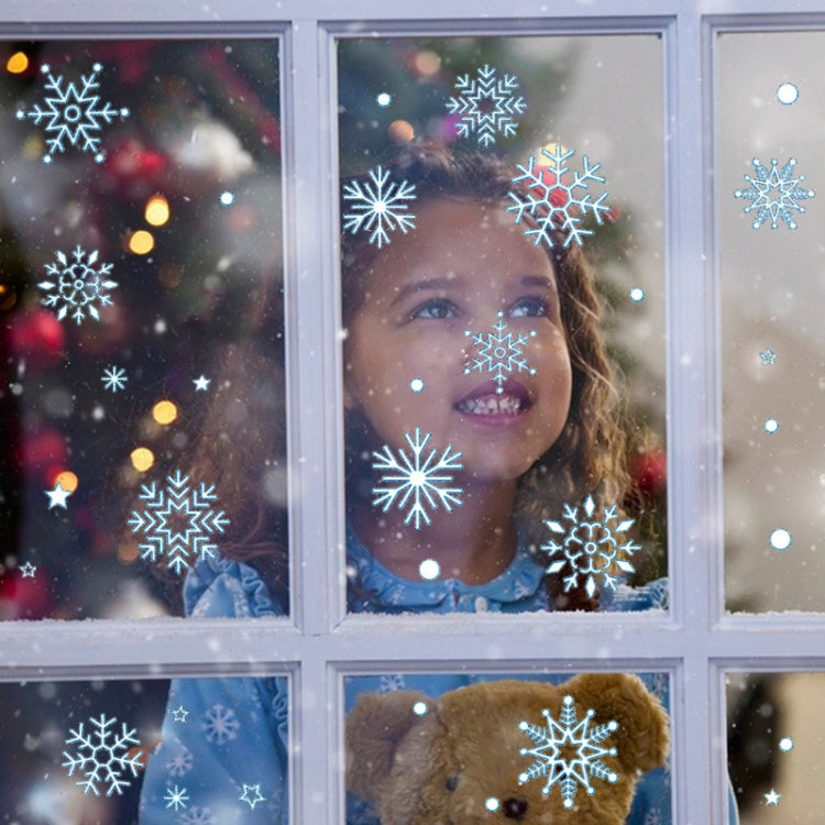 10 PCS Christmas Decoration Electrostatic Snowflake Sticker