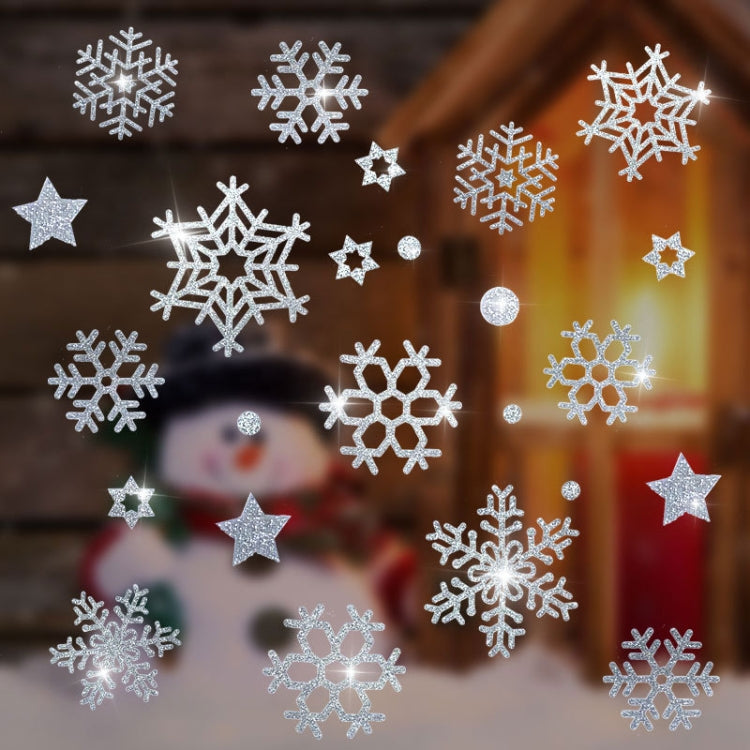 10 PCS Christmas Decoration Electrostatic Snowflake Sticker