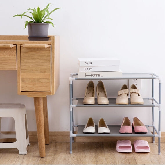 Creative Multi-layer Non-woven Multifunctional Simple Shoe Rack Storage Rack Dormitory Shoes Rack, Size:Gray 3 Layers